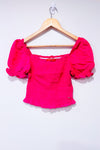 Haut rose avec manches bouffantes (s)-Guess-La Penderie du Paradis 🕊