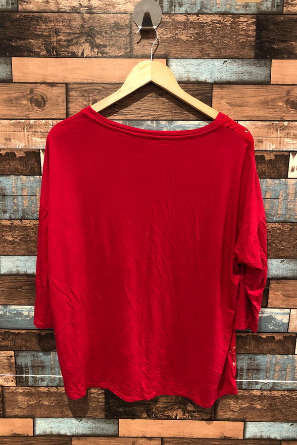 Haut rouge fleuri Le Relax (l) seconde main Reitmans