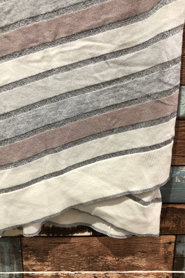 Haut sans manche rayé gris blanc et rose (xs) seconde main Ted Baker London