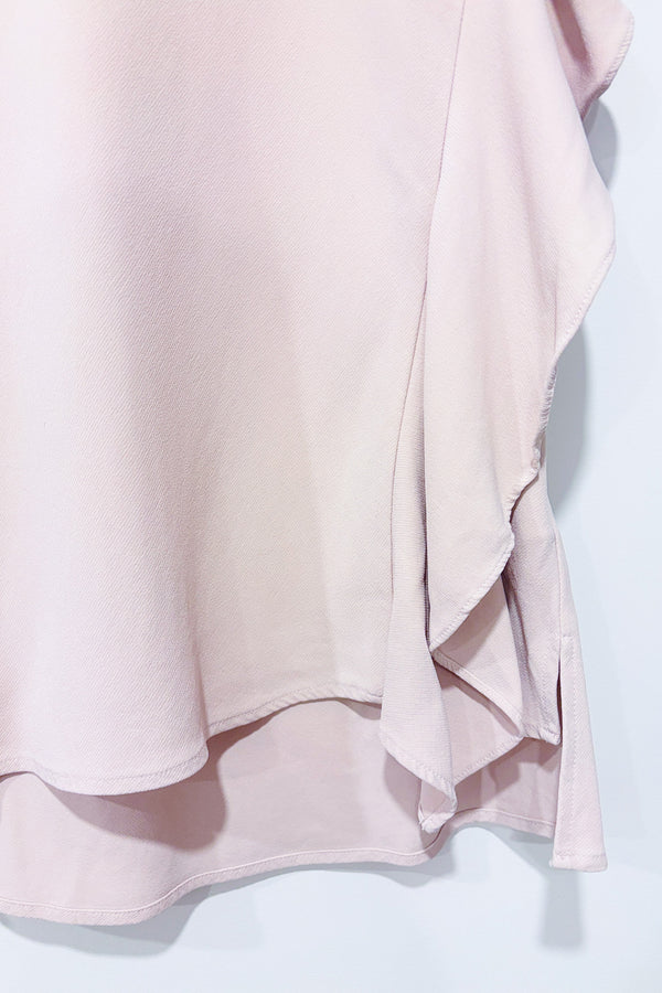 Haut sans manche rose pâle en soie avec froufrou (m)-Judith & Charles-La Penderie du Paradis 🕊