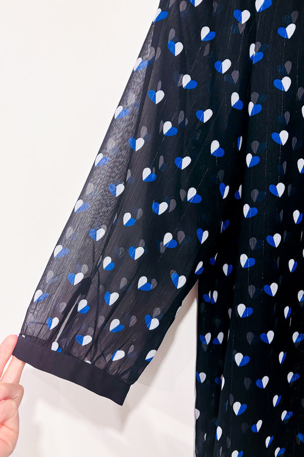 Haut transparent noir scintillant avec coeurs bleus (l)-Tristan-La Penderie du Paradis 🕊
