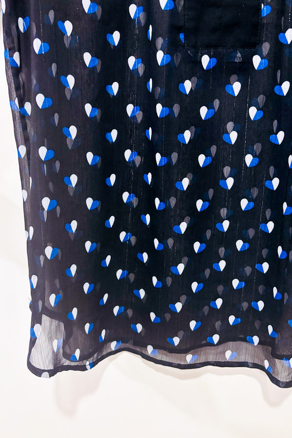 Haut transparent noir scintillant avec coeurs bleus (l)-Tristan-La Penderie du Paradis 🕊