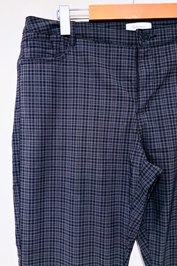 Pantalon gris et noir à carreaux jambe droite seconde main - Reitmans- La Penderie du Paradis