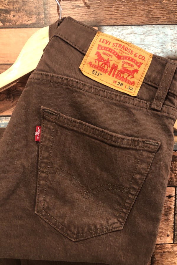Jeans 511 brun jambe droite (xs) - Homme seconde main Levi's
