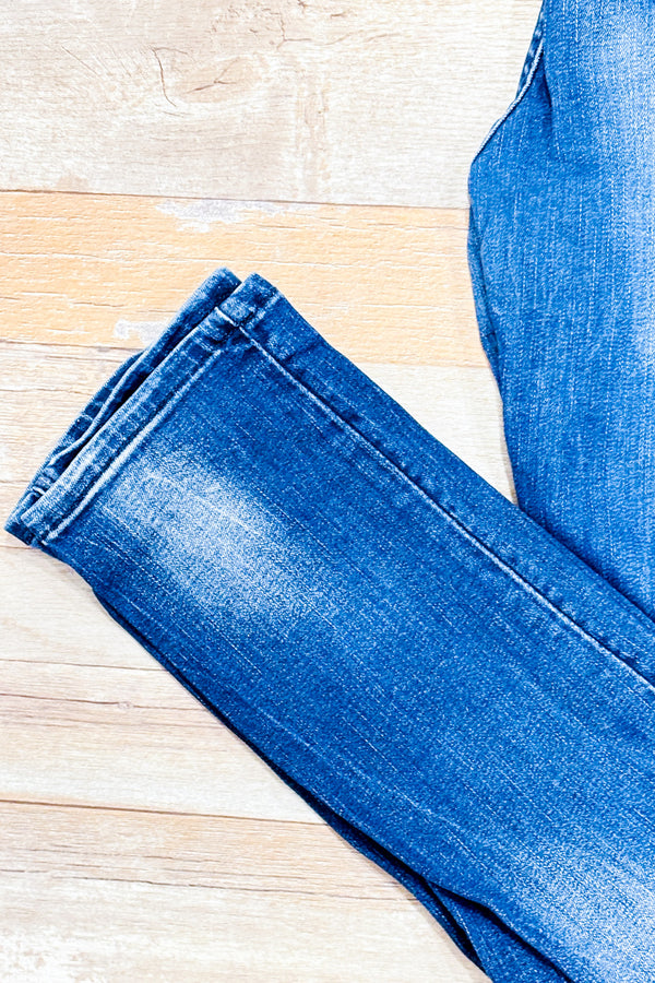 Jeans bleu délavé jambe étroite (l)-Desigual-La Penderie du Paradis 🕊