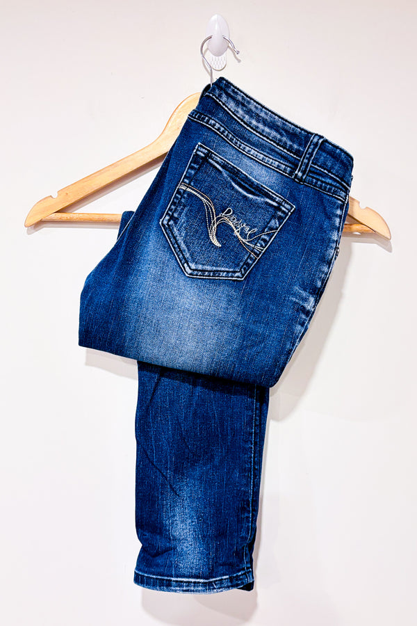 Jeans bleu délavé jambe étroite (l)-Desigual-La Penderie du Paradis 🕊