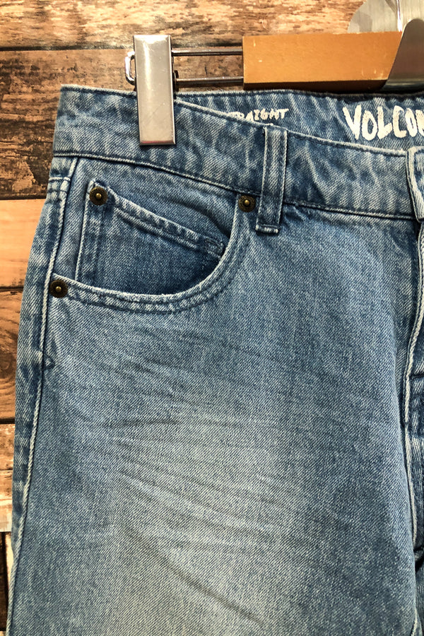 Jeans bleu délavé (s) seconde main Volcom