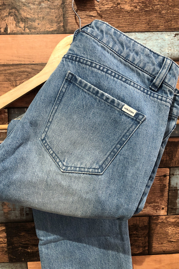 Jeans bleu délavé (s) seconde main Volcom
