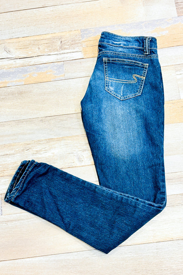 Jeans bleu foncé délavé (xs) seconde main Ardene