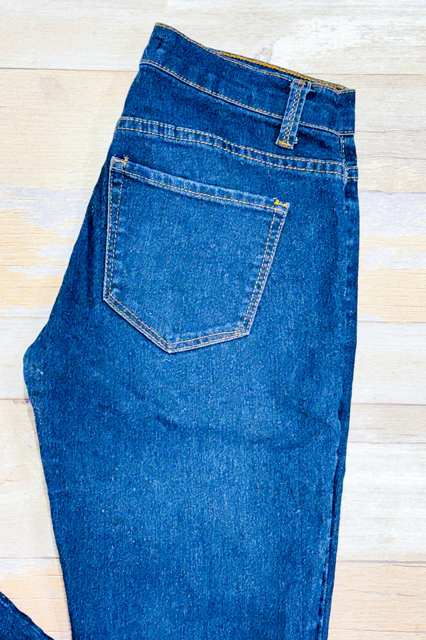 Jeans bleu foncé jambe étroite (xs)-Forever21-La Penderie du Paradis 🕊