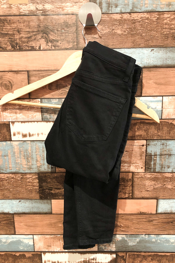 Jeans Jamie noir troués taille haute (s) seconde main Top Shop