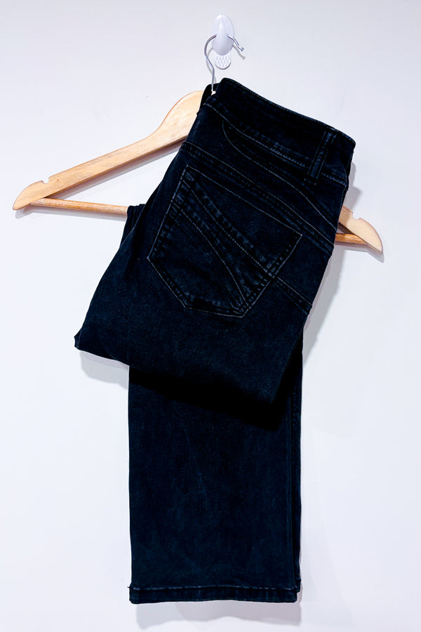 Jeans Mia noir délavé taille mi-haute jambe droite (m)-Denver Hayes-La Penderie du Paradis 🕊