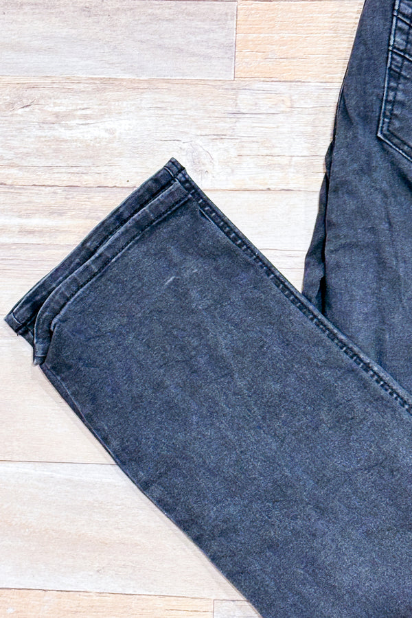 Jeans Mia noir délavé taille mi-haute jambe droite (m)-Denver Hayes-La Penderie du Paradis 🕊