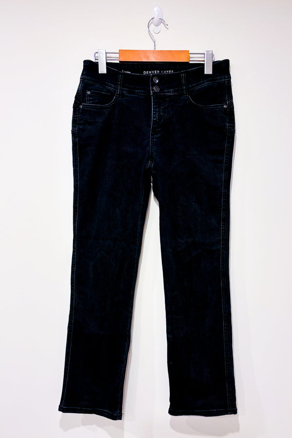 Jeans Mia noir délavé taille mi-haute jambe droite (m)-Denver Hayes-La Penderie du Paradis 🕊