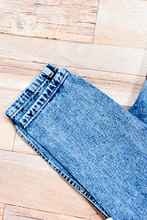 Jeans mom bleu pâle troué (xs)-Refuge-La Penderie du Paradis 🕊