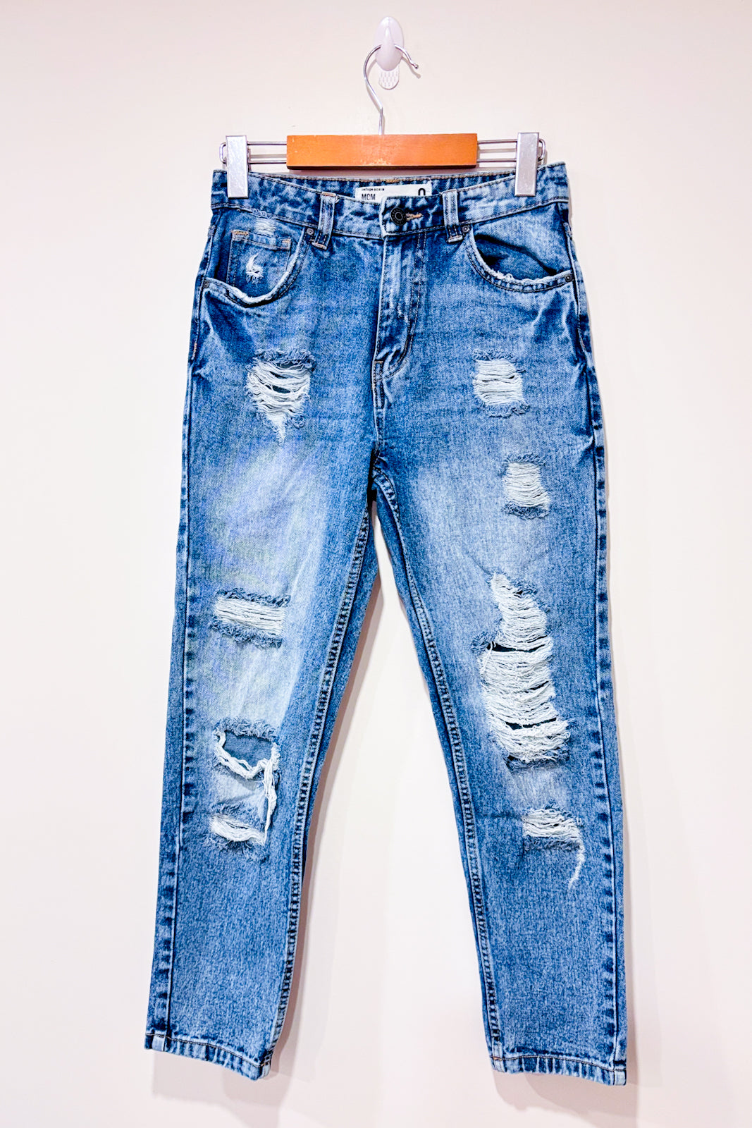 Mom Jeans Size Refuge Denim Jeans Pale Blue Mom Jeans With Holes