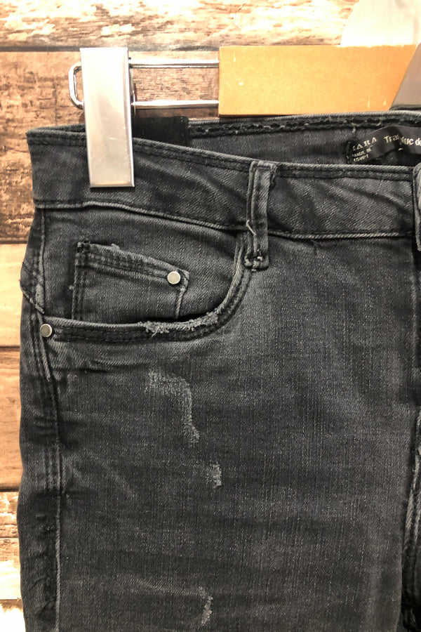 Jeans noir effet usé (xs) seconde main Zara
