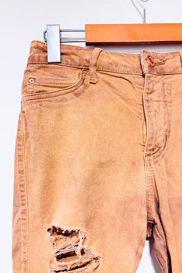 Jeans taupe effet usé jambe étroite (m)-Guess-La Penderie du Paradis 🕊