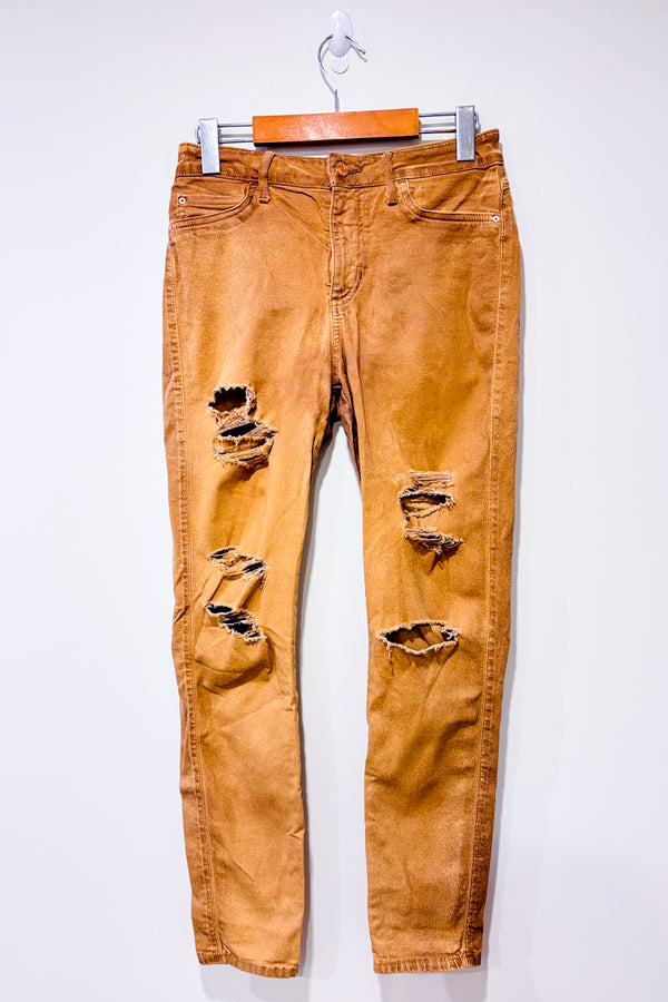 Jeans taupe effet usé jambe étroite (m)-Guess-La Penderie du Paradis 🕊