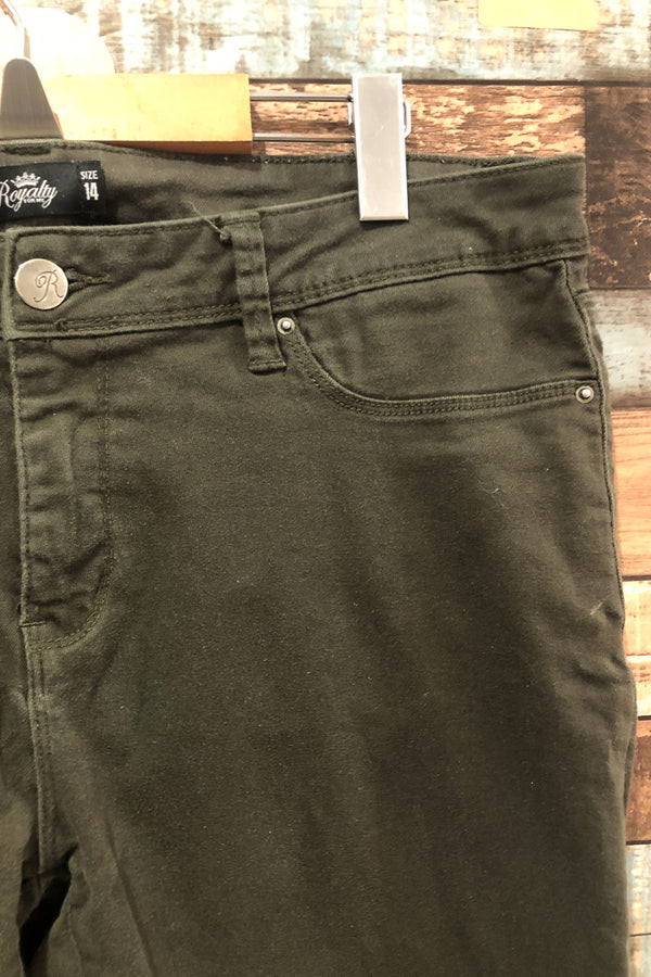 Jeans vert foret (l) seconde main Royalty for Me
