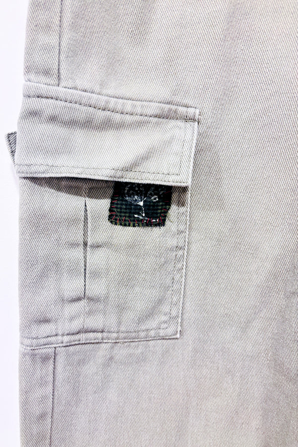 Jeans cargo kaki jambe ample à taille haute (xs)-Refuge-La Penderie du Paradis 🕊