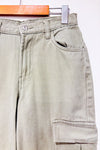 Jeans cargo kaki jambe ample à taille haute (xs)-Refuge-La Penderie du Paradis 🕊