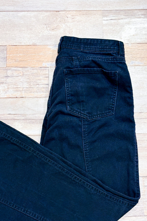 Jeans noir jambe évasée (s)-H&M-La Penderie du Paradis 🕊