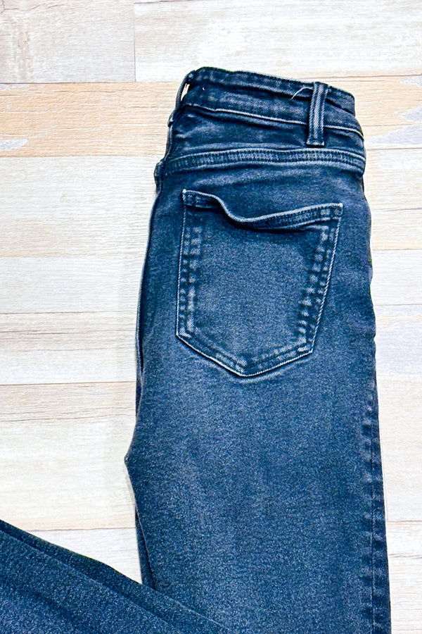 Jeans noir jambe étroite à taille haute (xs)-Zara-La Penderie du Paradis 🕊