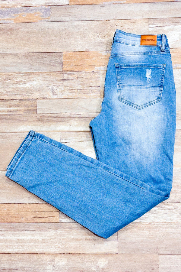 Jeans boyfriend troués bleu pâle jambe étroite (s)-Rhodanthe-La Penderie du Paradis 🕊