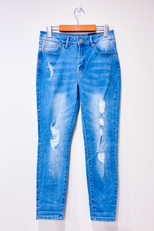 Jeans boyfriend troués bleu pâle jambe étroite (s)-Rhodanthe-La Penderie du Paradis 🕊