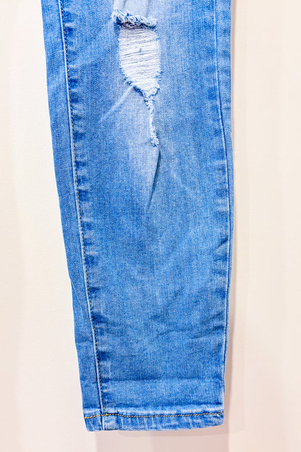 Jeans boyfriend troués bleu pâle jambe étroite (s)-Rhodanthe-La Penderie du Paradis 🕊