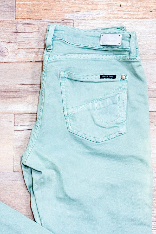 Jeans Rachel vert jambe étroite à taille basse (m)-Garcia-La Penderie du Paradis 🕊