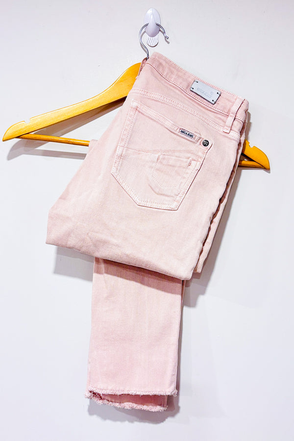 Jeans court Rachelle usé rose jambe étroite (m)* seconde main - Garcia- La Penderie du Paradis