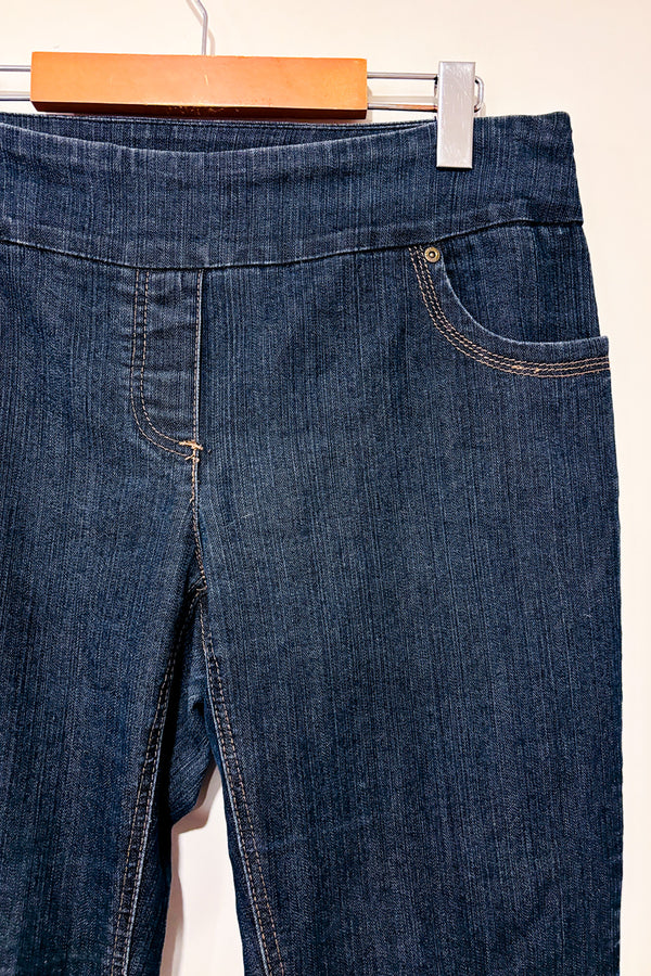 Jeans pull on bleu foncé jambe droite (m) seconde main - Contrast- La Penderie du Paradis