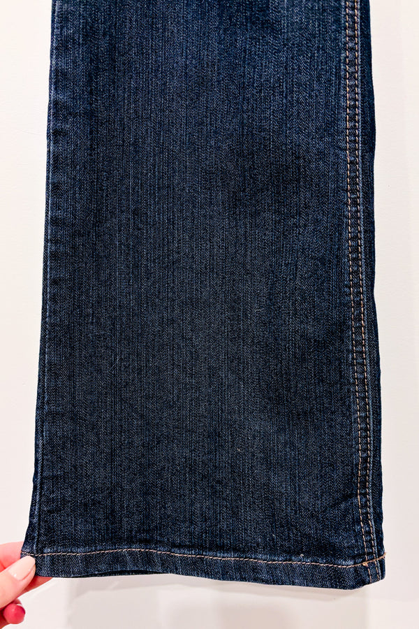 Jeans pull on bleu foncé jambe droite (m) seconde main - Contrast- La Penderie du Paradis