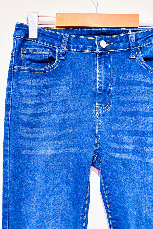 Jeans bleu foncé jambe étroite seconde main - SHEIN- La Penderie du Paradis
