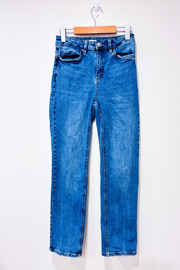 Jeans bleu pâle à taille haute jambe étroite seconde main - Black Tape- La Penderie du Paradis