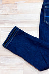 Jeans bleu foncé jambe droite seconde main - Santana Jeans- La Penderie du Paradis