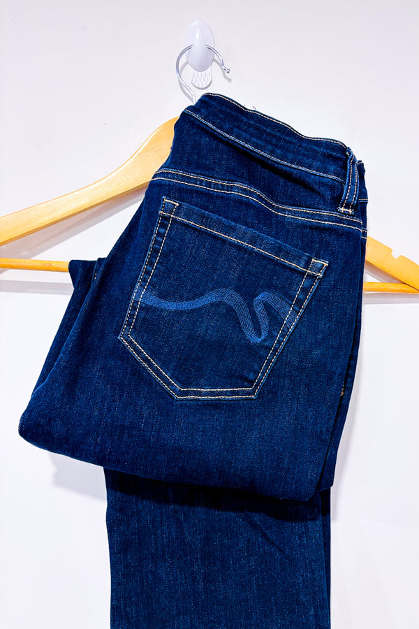 Jeans bleu foncé jambe droite seconde main - Santana Jeans- La Penderie du Paradis