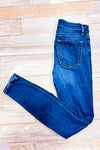 Jeans bleu délavé jambe étroite seconde main - GAP- La Penderie du Paradis
