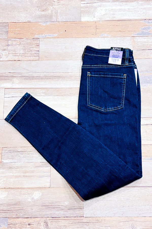 Jeans bleu foncé jambe étroite Mollie à taille haute* seconde main - Buffalo David Bitton- La Penderie du Paradis