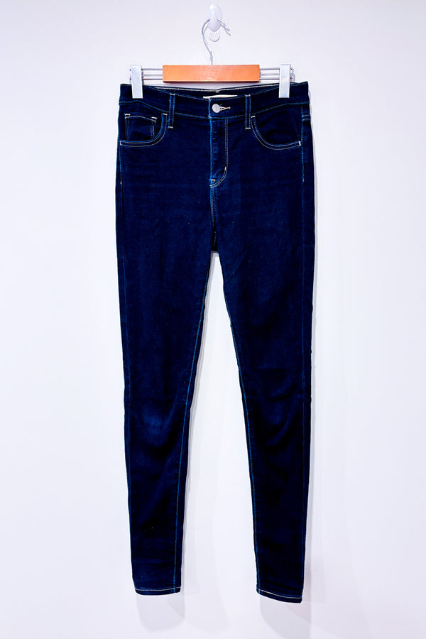 Jeans 720 bleu foncé jambe étroite à taille haute seconde main - Levi's- La Penderie du Paradis