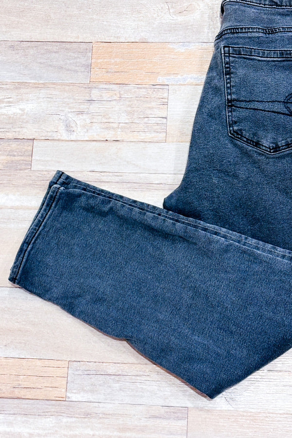 Jeans noir délavé seconde main - American Eagle- La Penderie du Paradis