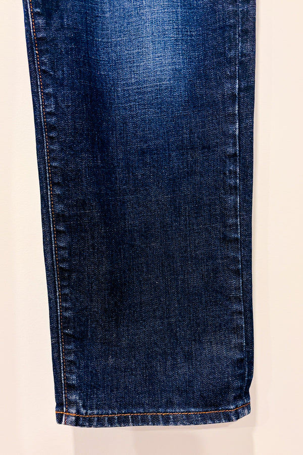 Jeans boyfriend bleu foncé effet usé * seconde main - GAP- La Penderie du Paradis