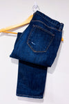 Jeans boyfriend bleu foncé effet usé * seconde main - GAP- La Penderie du Paradis