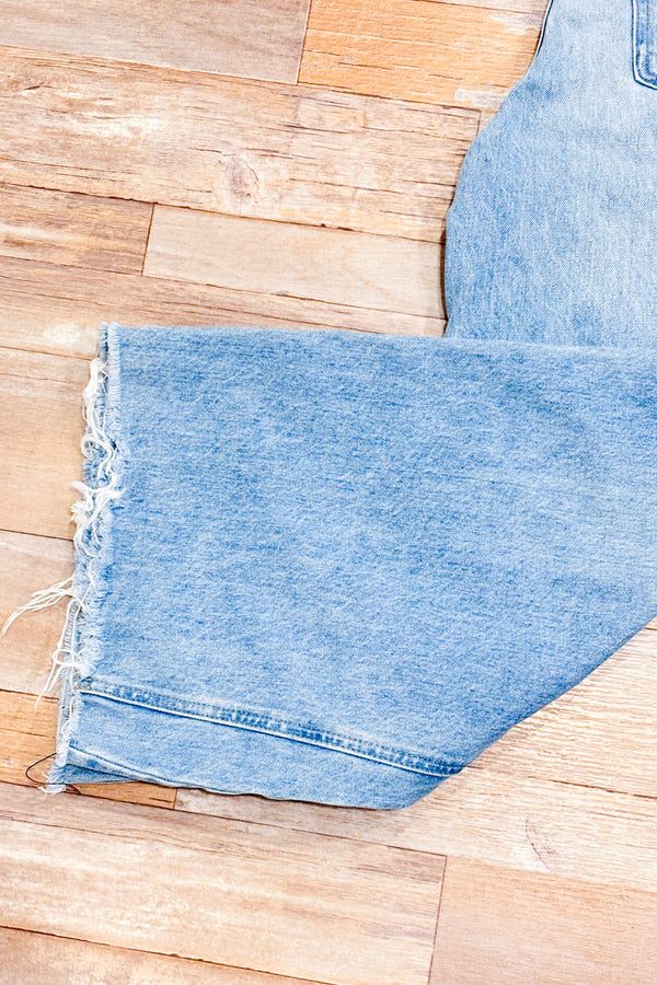 Jeans taille haute jambe large bleu pâle* seconde main - Everlane- La Penderie du Paradis
