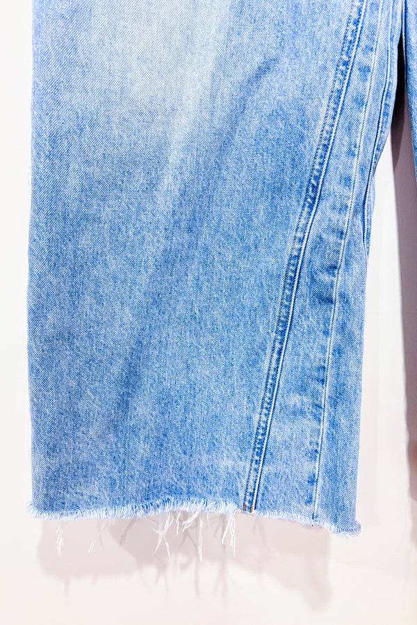 Jeans taille haute jambe large bleu pâle* seconde main - Everlane- La Penderie du Paradis