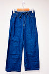 Jeans taille élastique jambe large bleu foncé seconde main - Zara- La Penderie du Paradis