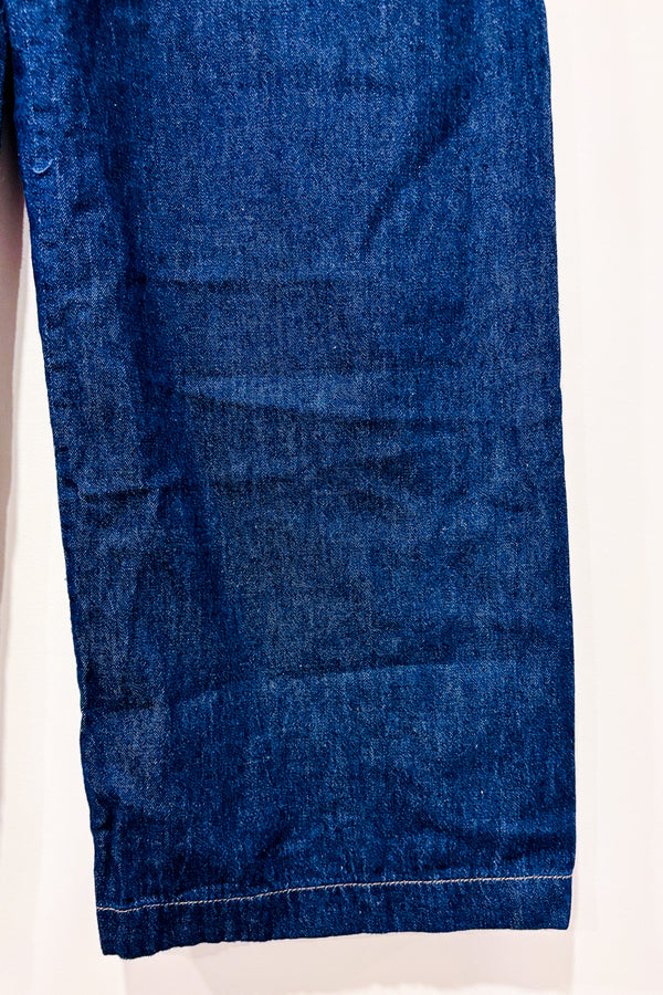 Jeans taille élastique jambe large bleu foncé seconde main - Zara- La Penderie du Paradis