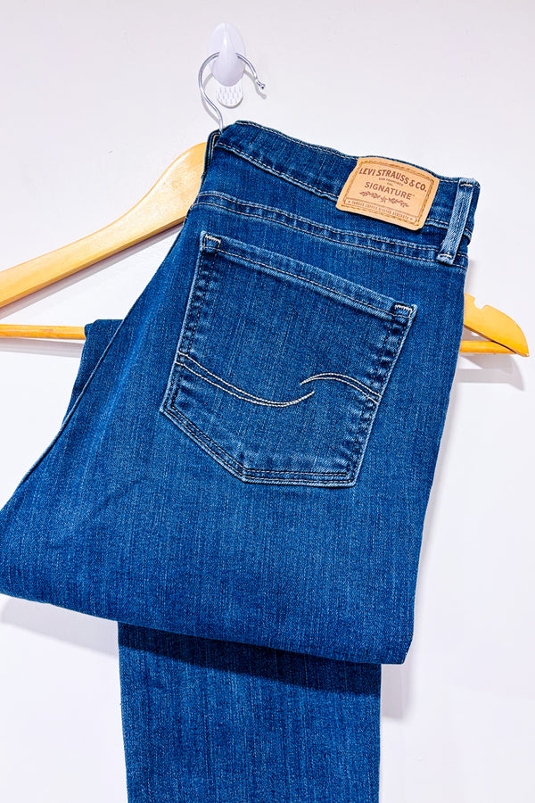 Jeans bleu délavé jambe étroite à taille haute* seconde main - Levi's- La Penderie du Paradis
